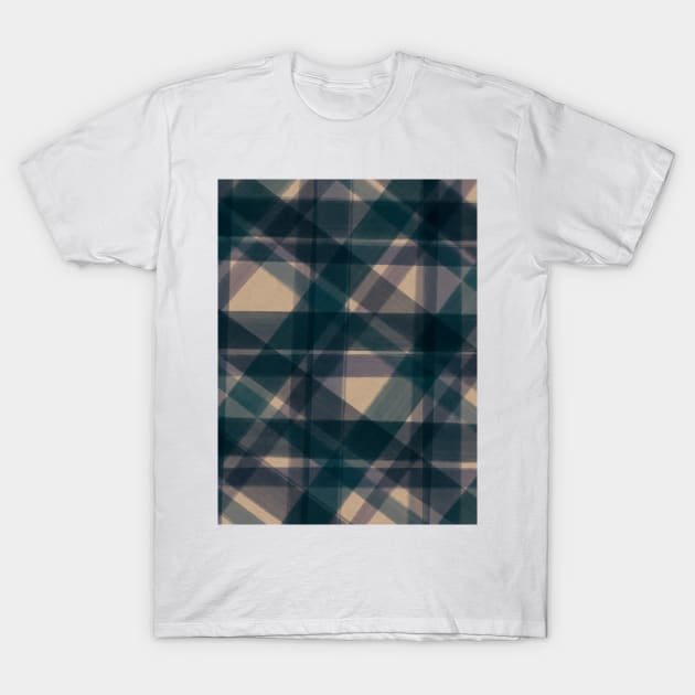 Painted Plaid in Navy Blue T-Shirt by OpalEllery